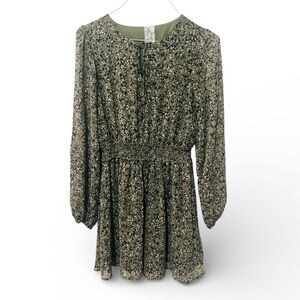 Sadie & Sage Olive Floral Long Sleeve Dress